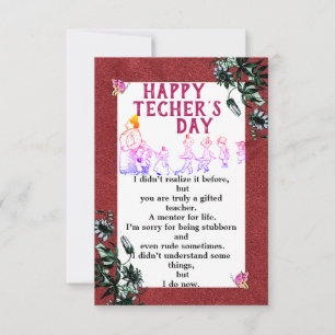 Grateful for your teacher Flat Greeting Card