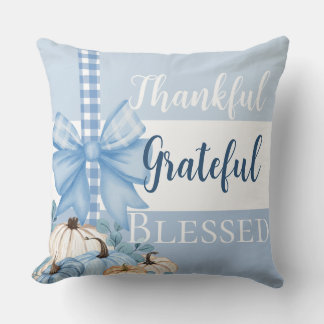 Grateful Gatherings Bow & Pumpkin Reversible Name Cushion