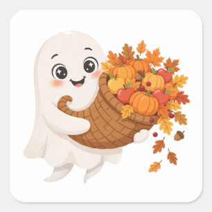 Grateful Ghost Thanksgiving Square Sticker