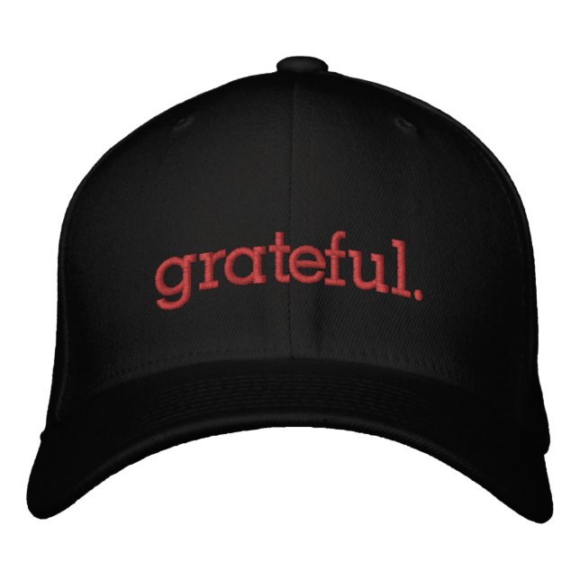 Grateful Gratitude Thanksgiving Embroidered Hat (Front)