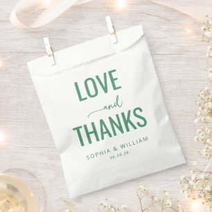 Grateful Green Calligraphy Favour Bags