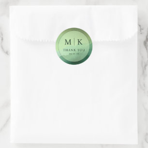 Grateful Green Circular Thank You Classic Round Sticker