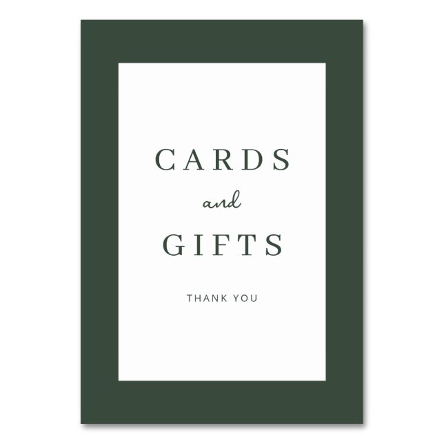Grateful Green Minimalist Thank You Card (Front)