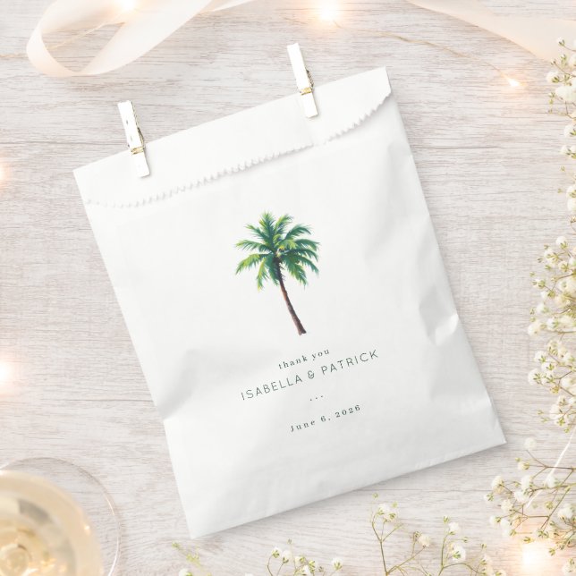 Grateful Green Tropical Palm Tree Favour Bags (Clipped)