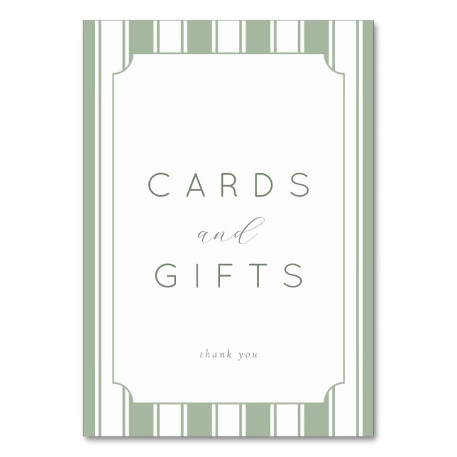 Grateful Green Vintage Thank You Card (Front)