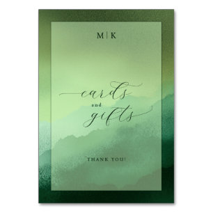 Grateful Green Watercolor Cards and Gifts Sign