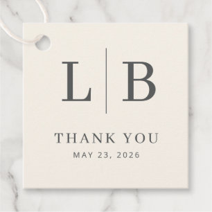 Grateful Grey Minimalist Wedding Favour Tag