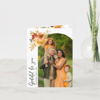 Grateful, happy thanksgiving greeting card