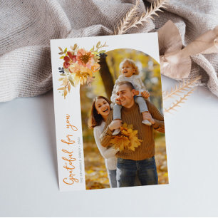 Grateful, happy thanksgiving photo greeting card