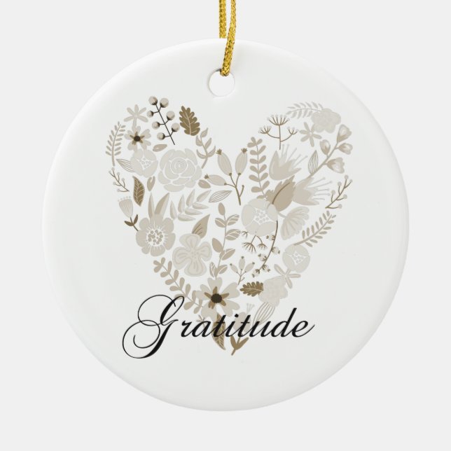 Grateful Heart Ceramic Tree Decoration (Front)