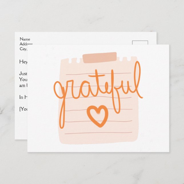 Grateful Heart Christian Thank You Card (Front/Back)