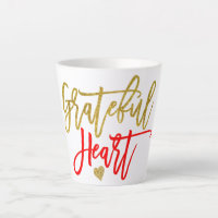 Grateful Heart Gratitude Quote Script Red Gold