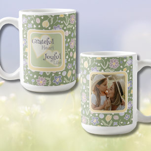 Grateful Heart Joyful Life Photo Mug