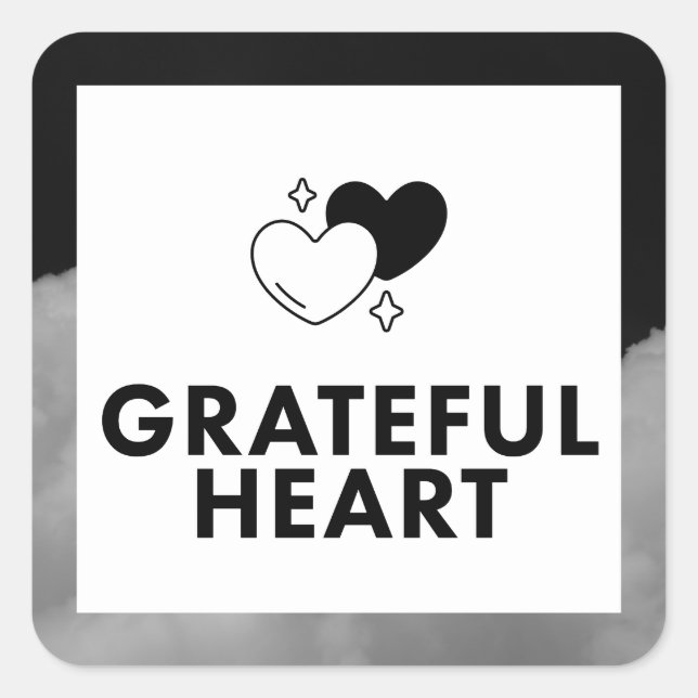 Grateful Heart. Sticker. Square Sticker (Front)