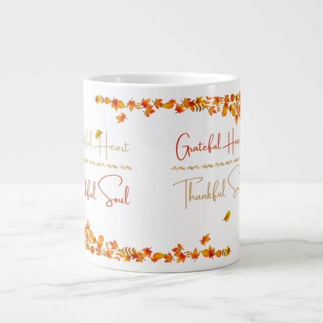 Grateful Heart Thankful Soul Mug – Minimal Fall  (Front)