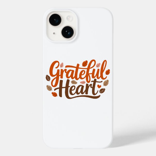 Grateful Heart Typography design Case-Mate iPhone Case (Back)