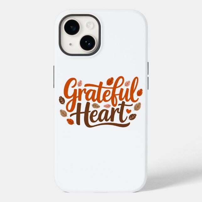 Grateful Heart Typography design Case-Mate iPhone Case (Back)