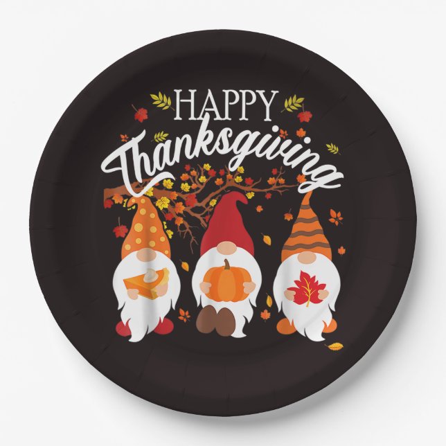 Grateful Hearts & Autumn Whimsy Paper Plate (Front)