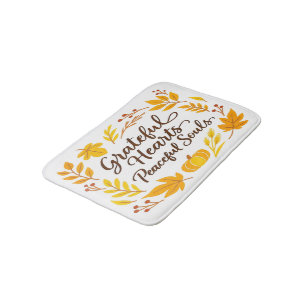 'Grateful Hearts, Peaceful Souls' Bath Mat