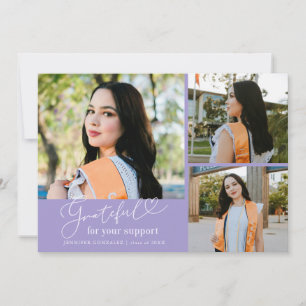 Grateful Lilac Multi Photo Graduation Announcement