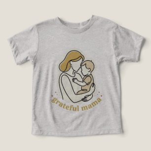 Grateful Mama Minimalist Line Art Mother and Baby