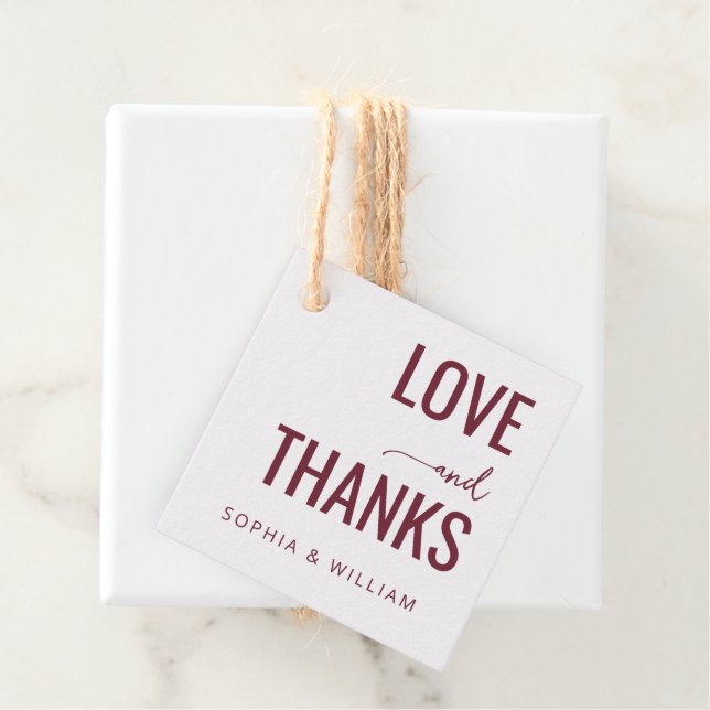 Grateful Maroon Calligraphy Favour Tags (In Situ)