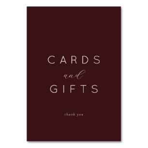 Grateful Maroon Minimalist Thank You Card