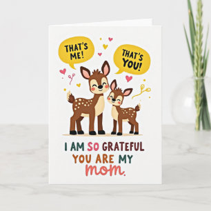 Grateful Mom Fawn Illustration Card