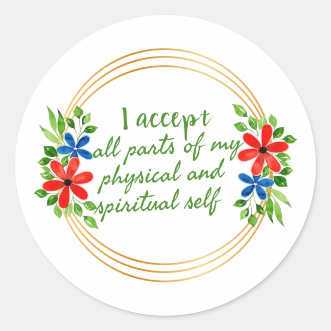 Grateful Motivation words for life Classic Round Sticker (Front)