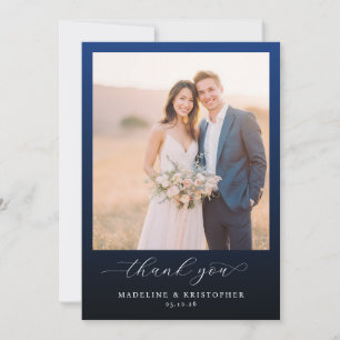 Grateful Navy Celebration Photo Thank You Card