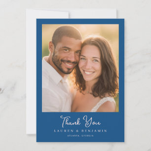 Grateful Navy Classic Photo Thank You Card