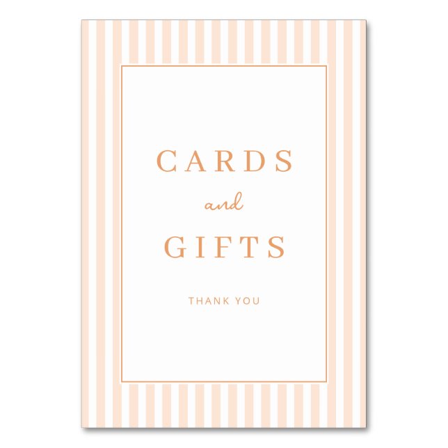 Grateful Peach Minimalist Thank You Card (Front)