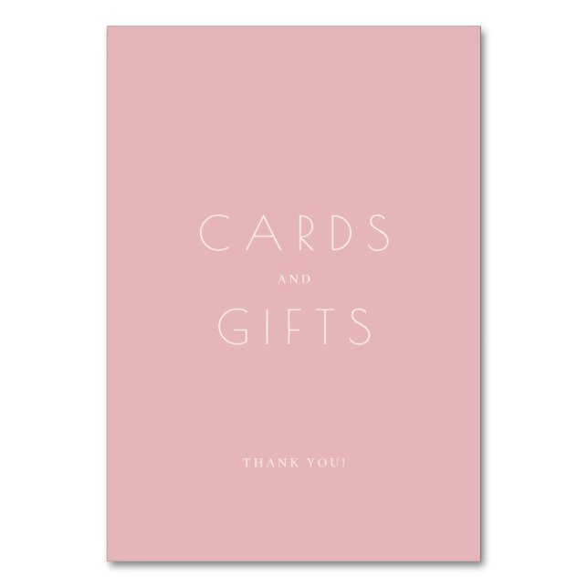 Grateful Pink Minimalist Thank You Card (Front)