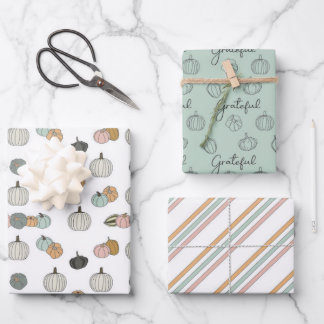 Grateful Pumpkins & Gourds Wrapping Paper Sheets