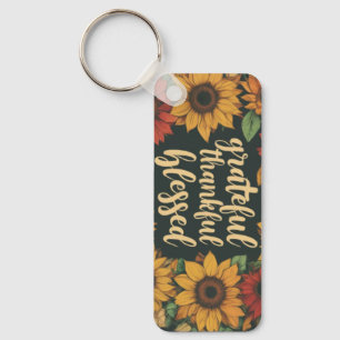 Grateful, Thankful, Blessed Aluminium Rectangle Ke Key Ring