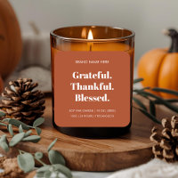 Grateful Thankful Blessed Candle | Terracotta Fall