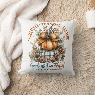 Grateful Thankful Blessed Cushion