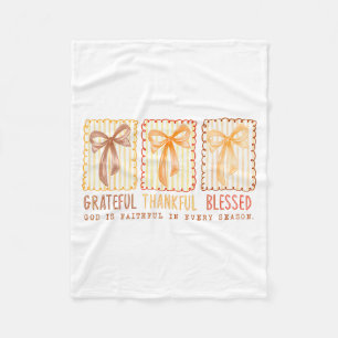 Grateful Thankful Blessed Gods Faithful Christian Fleece Blanket