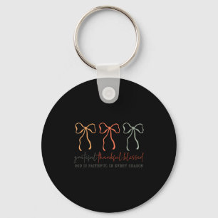 Grateful Thankful Blessed Gods Faithful Christian Key Ring