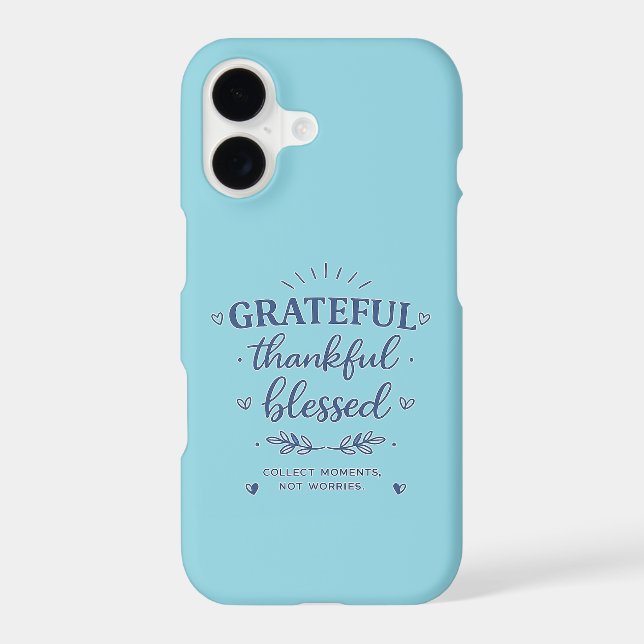 Grateful Thankful Blessed Inspirational iPhone Cas (Back)
