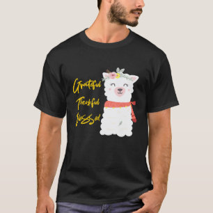 Grateful Thankful Blessed Llama Alpaca Thanksgivin T-Shirt