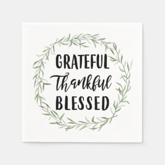 Grateful, Thankful, Blessed Napkin