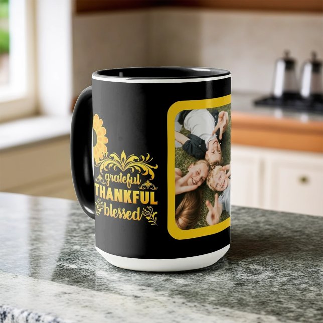 Grateful, Thankful, Blessed Photo Mug (Creator Uploaded)