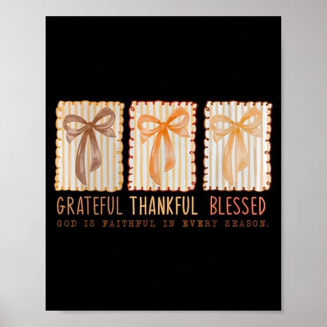 Grateful Thankful Blessed Religious Christian  Poster (Front)