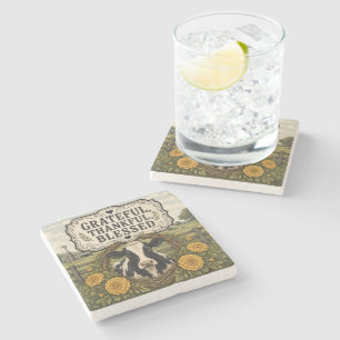 Grateful, Thankful, Blessed Stone Coaster