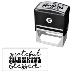 Grateful Thankful Blessed - Thanksgiving  Self-inking Stamp