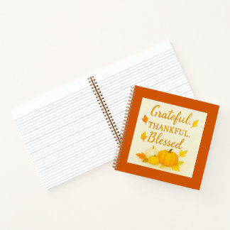 Grateful. Thankful. Blessed. — Watercolor Autumn Notebook