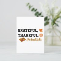 Grateful Thankful Deductible - Funny Accountant
