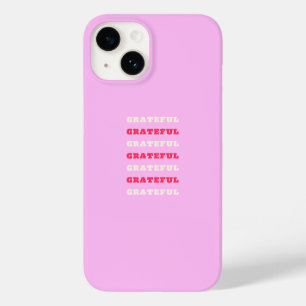 Grateful, Thankful, Gratitude Quote, Pink, Holiday Case-Mate iPhone 14 Case
