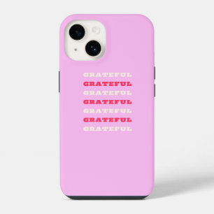 Grateful, Thankful, Gratitude Quote, Pink, Holiday iPhone 14 Case